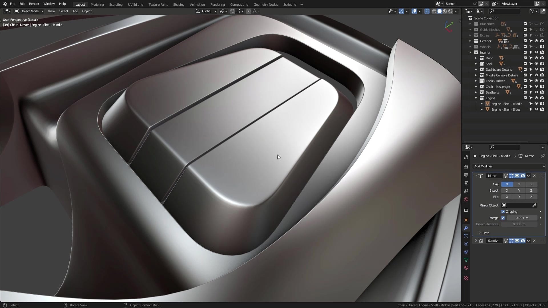B3D - Cars IO - 25 - Modeling - Interior - Engine Cover - 03 - Side Inserts